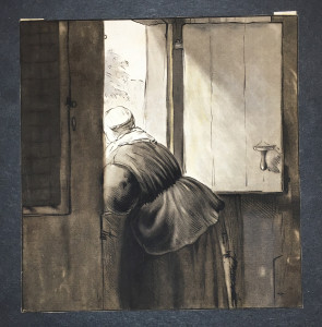 Cornelis Ploos van Amstel: Original Pen & Ink Wash - After Rembrandt - 1763